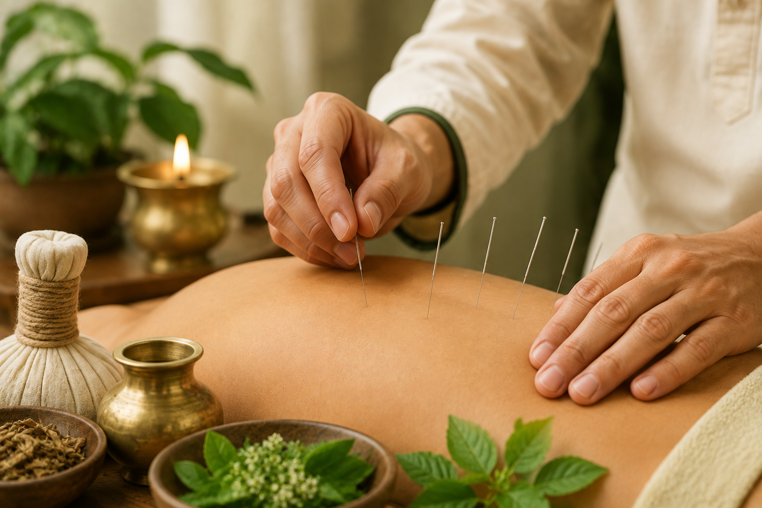 Marma and acupuncture treatment