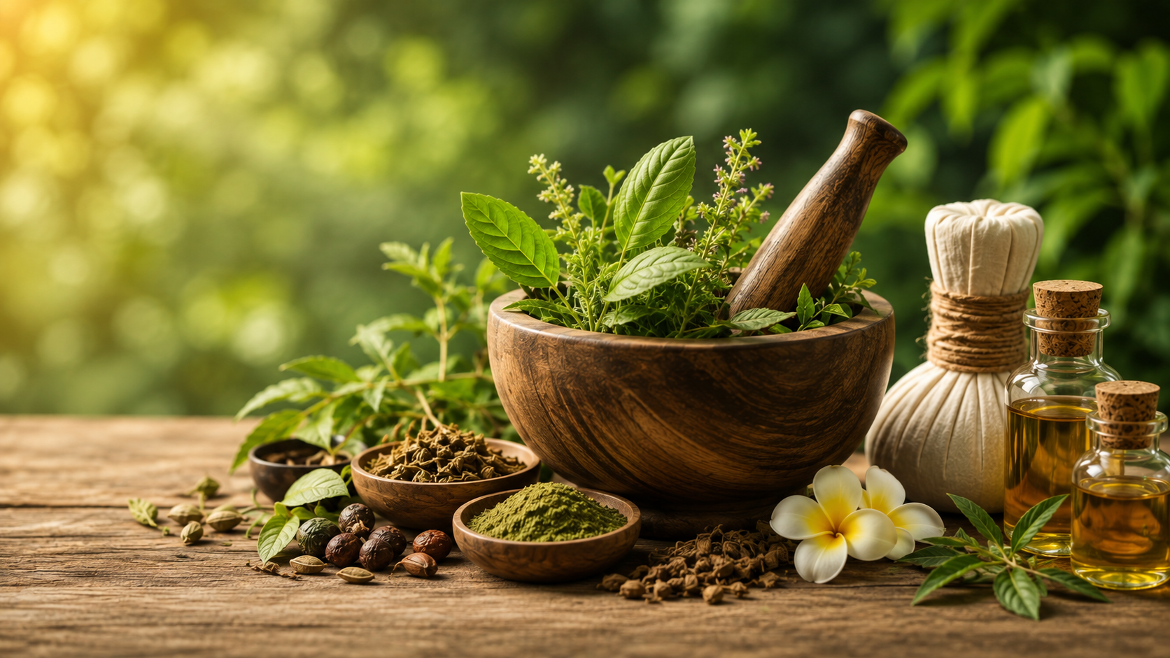 Ayurvedic herbs, oils and consultation tools